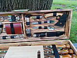 Набір шампурів в дерев'яному кейсі подарунковий туристичний Гриль 18 Подарунок дідусеві на свято Новий рік, фото 4