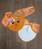 Слюнявчик детский с рукавами для новорожденных, детский нагрудник непромокаемый оранжевый