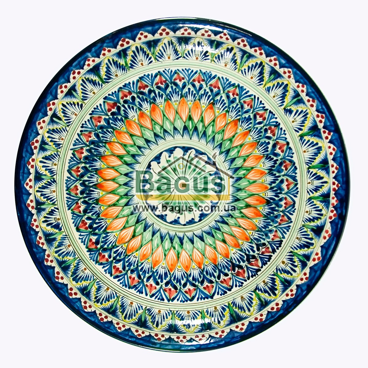 Ляган узбекский (тарелка узбекская) диаметр 37см ручная работа 3704-07 .