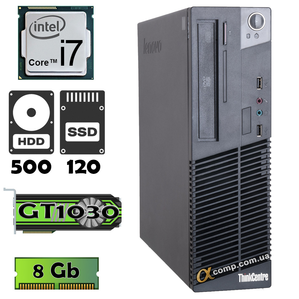 Lenovo M73 (i7 4770 • GT1030 • 8Gb • 500Gb • ssd 120Gb) dt