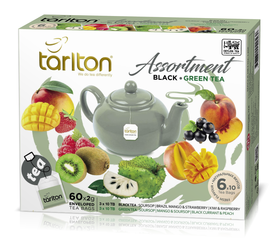 Набір пакетованого чаю Tarlton Black&Green Assortment 60 шт., фото 1