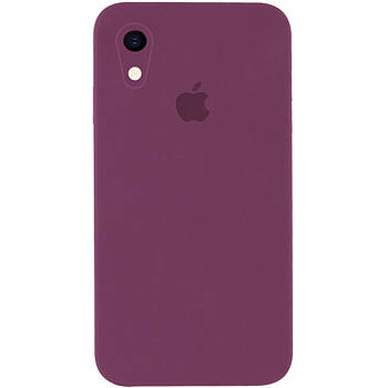 Чохол Silicone Full case camera SQUARE (квадратні) для IPhone Xr Marsala (33) марсала