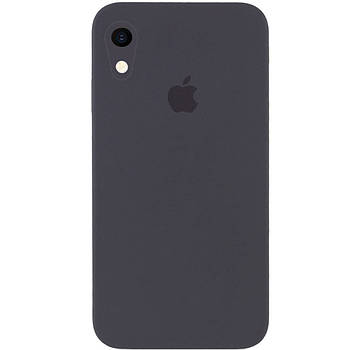 Чохол Silicone Full case camera SQUARE (квадратні) для IPhone Xr Dark Grey (29) темно-сірий