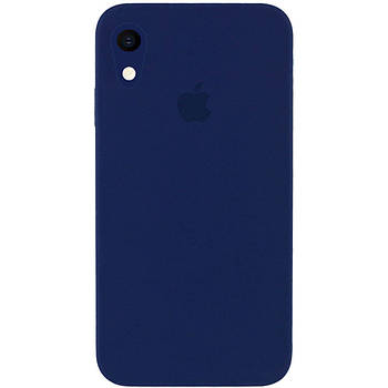 Чохол Silicone Full case camera SQUARE (квадратні) для IPhone Xr Dark Blue (28) темно-синій