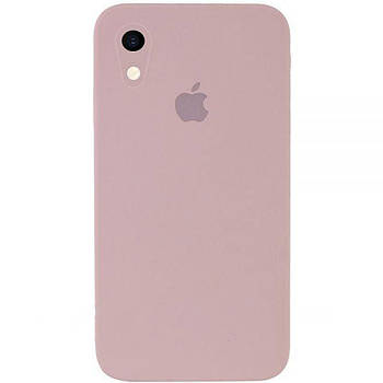 Чохол Silicone Full case camera SQUARE (квадратні) для IPhone Xr Pink Sand (01) пудра
