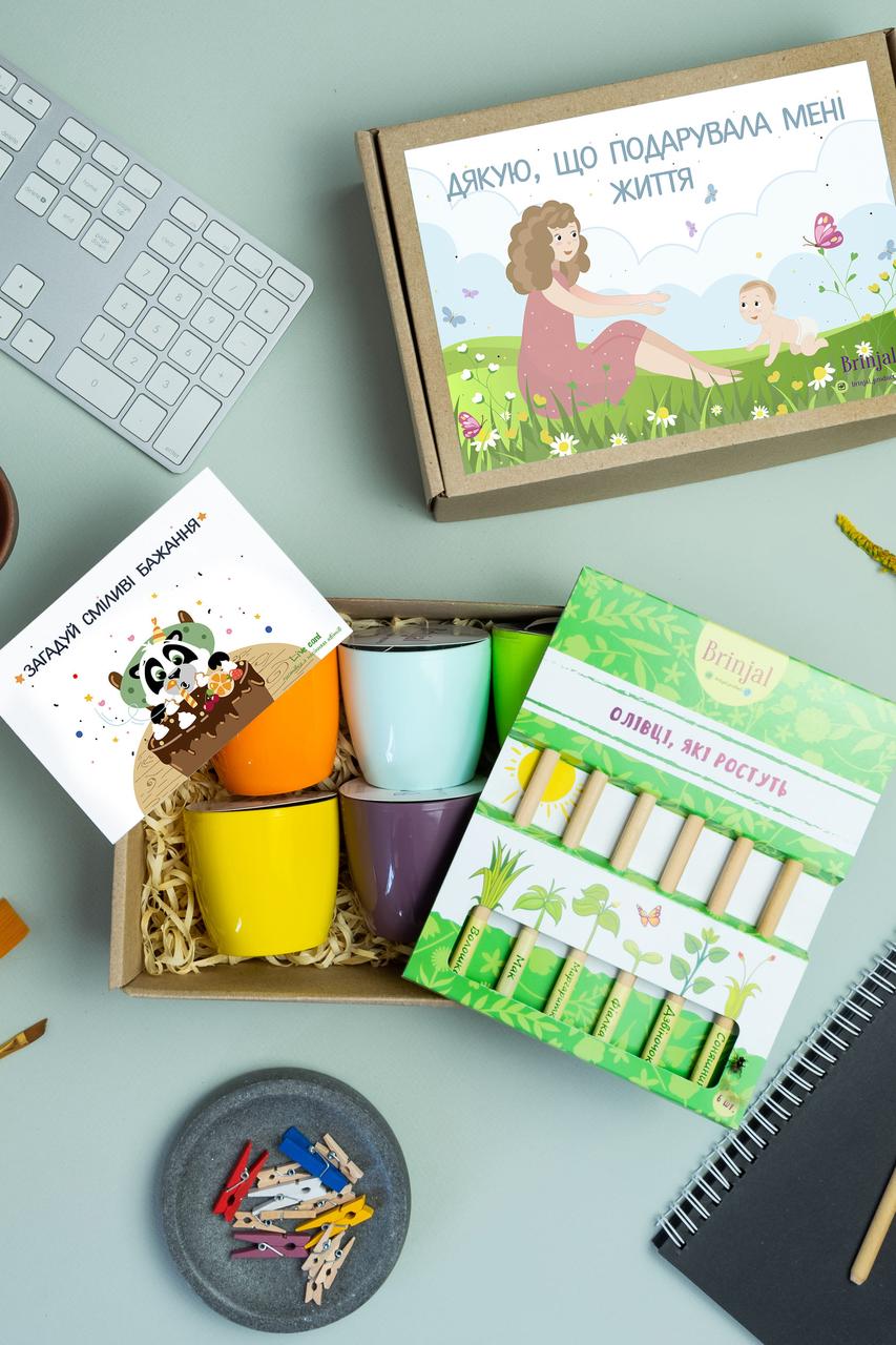 Подарунковий набір з зростаючими олівцями 6шт мамі подарунок, фото 1
