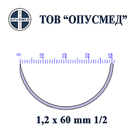 Игла с пружинным ушком колющая 1/2 круга 1,2х60мм, ОПУСМЕД