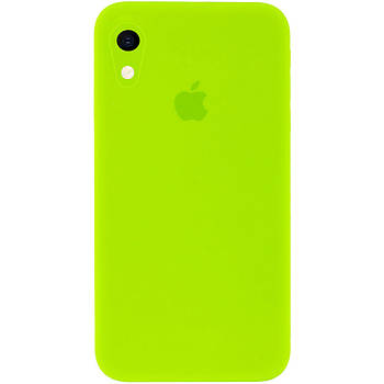 Чохол Silicone Full case camera SQUARE (квадратні) для IPhone Xr Party Green (43) яскраво-зелений