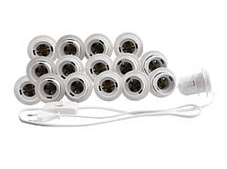 Підсвітка гримерного дзеркала світлодіодна врізна з ручним вимикачем 16шт (білий колір)