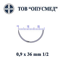 Голка з пружинним вушком ріжуча 1/2 кола 0,9х36мммм, OPUSMED® (Голка хірургічна з пружинним вушком)