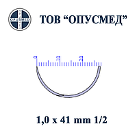 Голка з пружинним вушком ріжуча 1/2 кола 1,0х41мммм, OPUSMED® (Голка хірургічна з пружинним вушком)