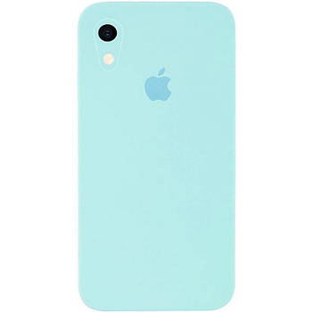 Чохол Silicone Full case camera SQUARE (квадратні) для IPhone Xr Sea Blue (02) бірюза