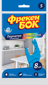 ФБ Рукавички  нітрилові COLOR MIX 8 шт,  S