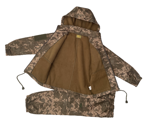 Костюм дитячий ARMY KIDS ПІЛОТ теплий для хлопчиків з капюшоном камуфляж піксель, фото 1