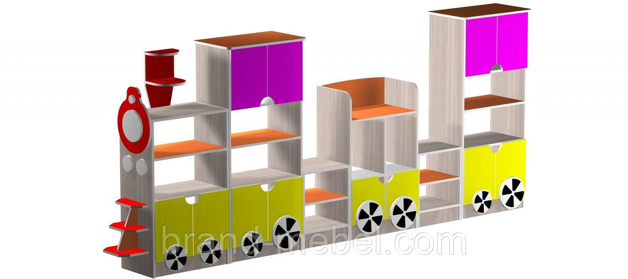 Стінка для ігрової кімнати Паровоз, фото 1