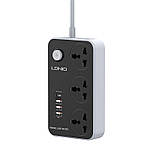 Подовжувач LDNIO SC3412 3 розетки, 3USB-1Type-C, 3A, 38W, 2 м, чорно-білий., фото 2