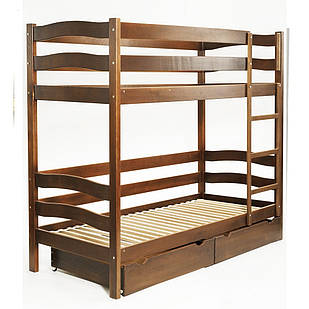 Ліжко TOKYO двохярусне з шухлядою (бук) (фарбоване) (горіх)