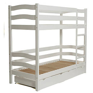 Ліжко TOKYO двохярусне з шухлядою (бук) (фарбоване) (біле)