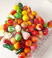 Набор мини-фрукты-овощи искусственные 2-3 см, муляж фруктов-овощей 50 штук