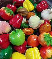 Набір міні-фрукти-овочі штучні 3-4 см, муляж 50 штук