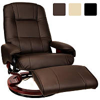 Массажное кресло Avko Style с массажем и подогревом + подставка для ног для отдыха M_8319 Коричневый