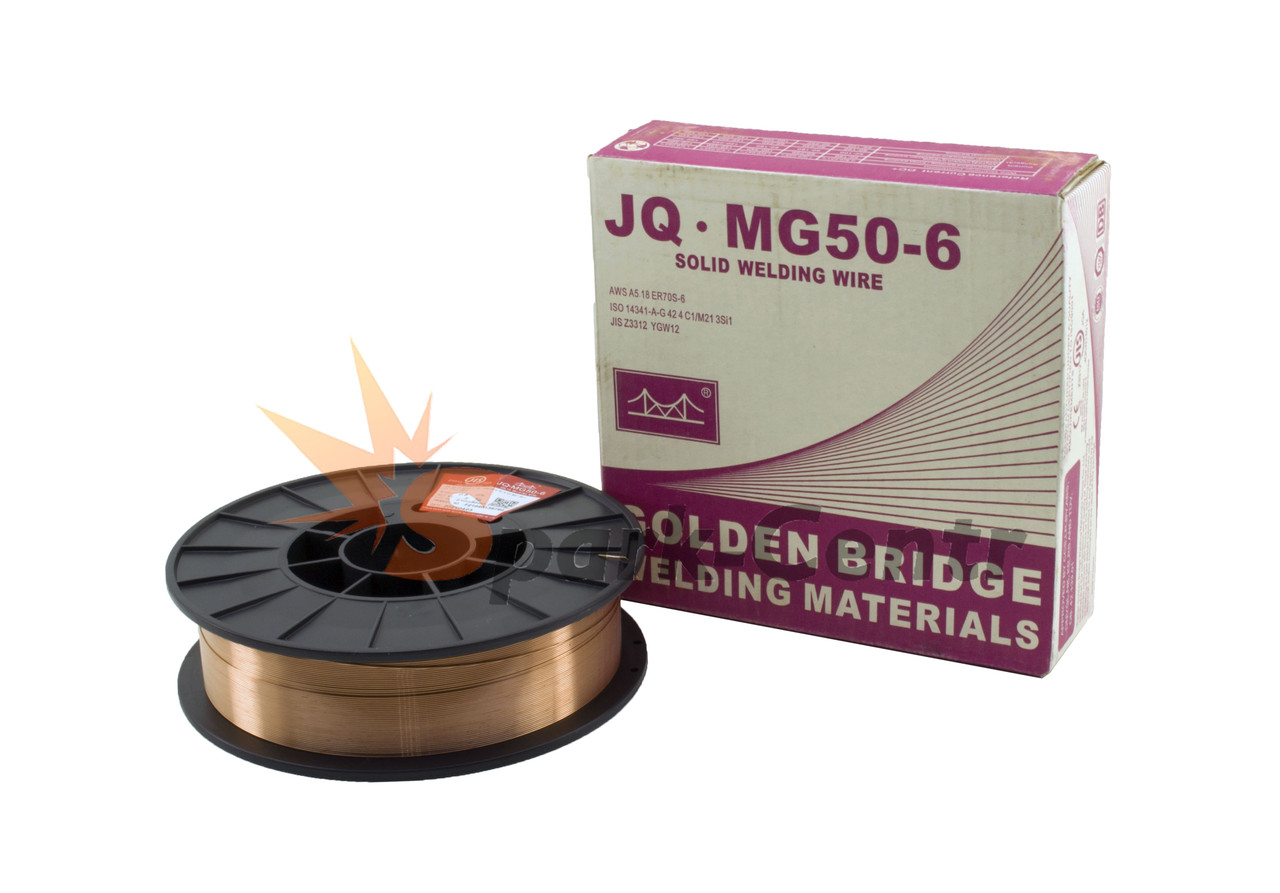 Омедненная сварочная проволока ER70S-6(СВ08Г2С) TM Golden Bridge 0,8 мм (упаковка - 5 кг)