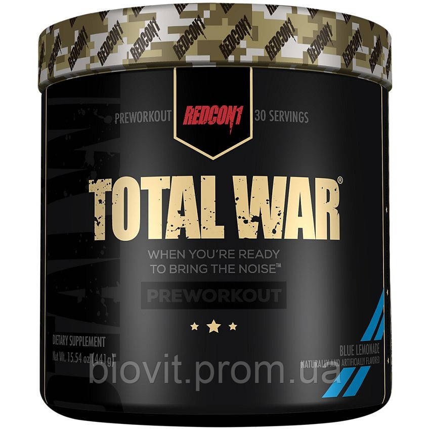 Предтренировочный комплекс (Pre-workout Total War) 441 г со вкусом голубого лимонада - фото 1 - id-p1496447798