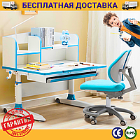 Растущая Парта GT Racer DS-1603 Blue МДФ Школьная Парт Ученический Стол для Школьников и Дошкольников Голубой