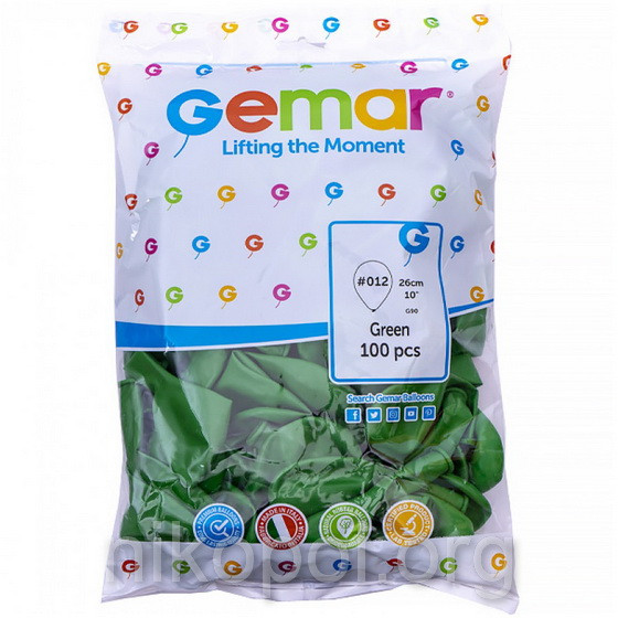 Повітряні кульки 10 дюймів "Пастель зелені" 100 шт. G90/12 (26 см)