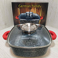 Казан квадратный German Family GF-052-20 см 3.5 л с крышкой гранитное покрытие