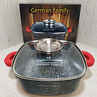 Казан квадратний German Family GF-052-20 см 3.5 л з кришкою гранітне покриття