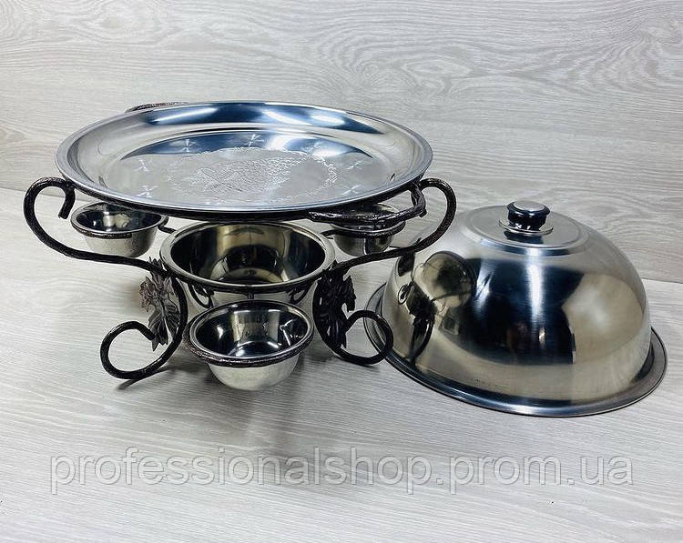 Садж с Соусницами для Подачи Шашлыка + Крышка 36 См — Купить Недорого ...