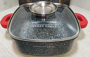 Гусятниця German Family GF-052-28 см 6.5 л з кришкою гранітне покриття казан