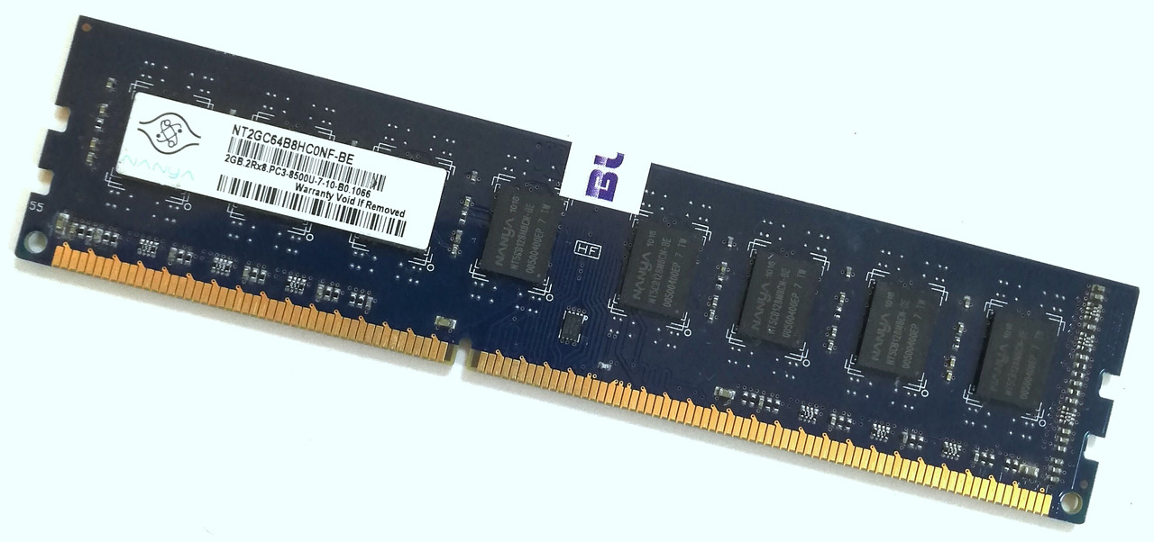 Оперативна пам'ять Nanya DDR3 1066MHz 2Gb PC3-8500U CL7 (NT2GC64BHC0NF-BE) Б/В