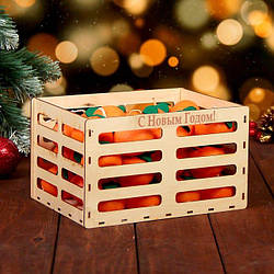 Подарункові новорічні кошики з дерева.