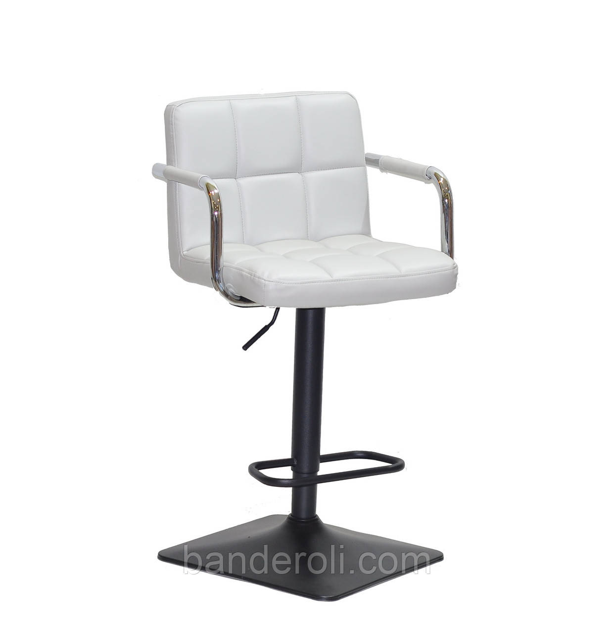 Барне крісло Arno Arm BAR 4-BK-Base світло сірий кожзам на чорній ніжці з підлокітниками, фото 1