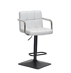 Барне крісло Arno Arm BAR 4-BK-Base світло сірий кожзам на чорній ніжці з підлокітниками