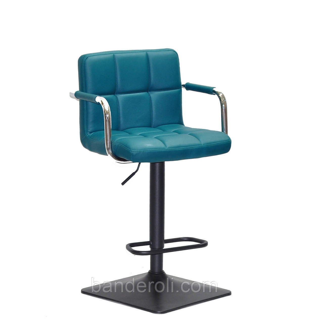 Барне крісло Arno Arm BAR 4-BK-Base зелений кожзам на чорній ніжці з підлокітниками, фото 1