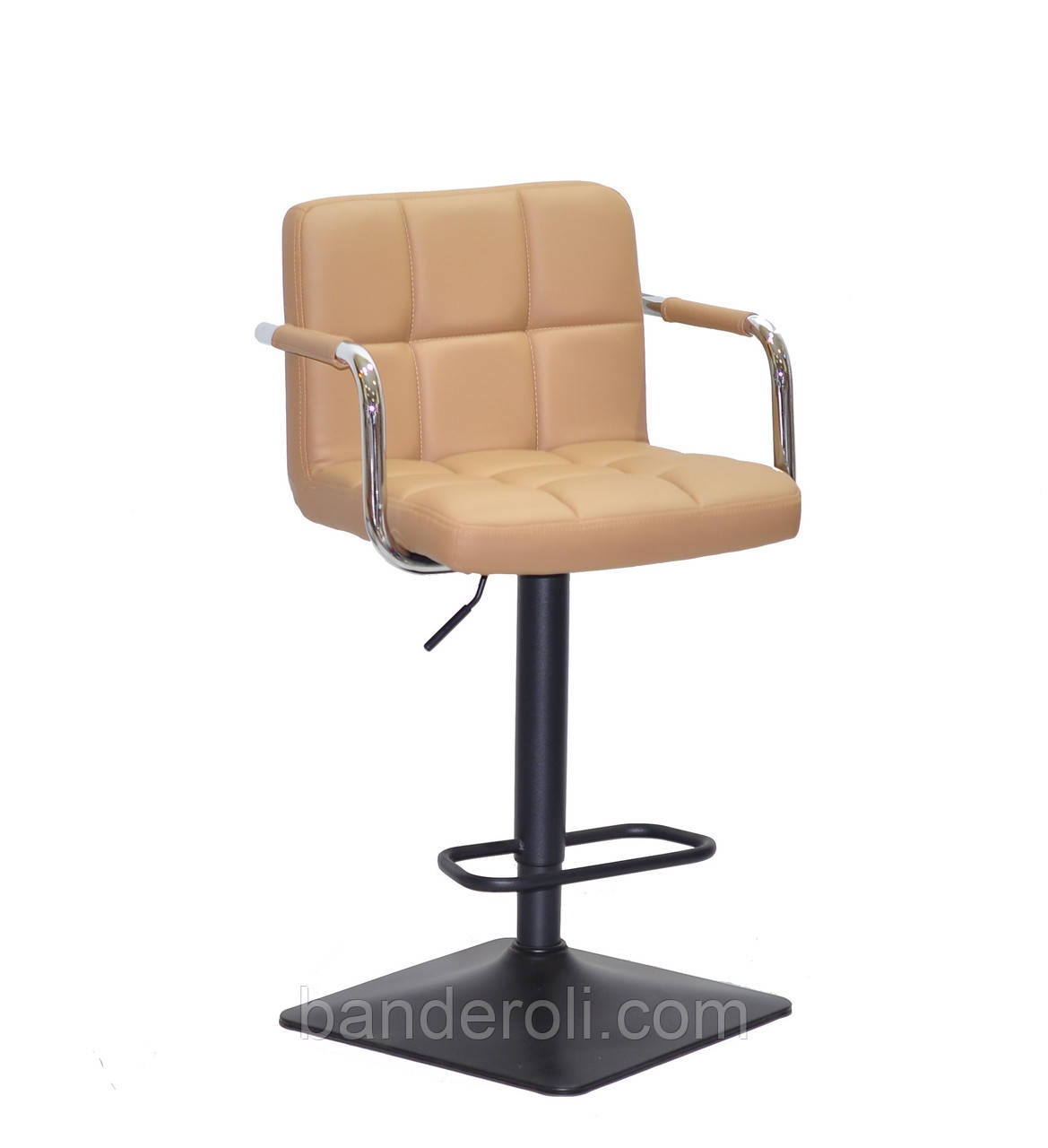 Барне крісло Arno Arm BAR 4-BK-Base бежевий кожзам на чорній ніжці з підлокітниками, фото 1