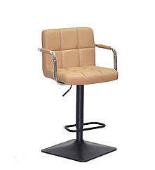 Барне крісло Arno Arm BAR 4-BK-Base бежевий кожзам на чорній ніжці з підлокітниками