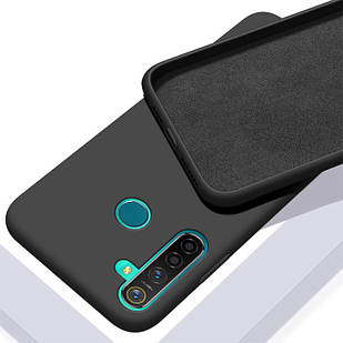 Чохол Silicone Case для Realme 6i чорний із мікрофіброю