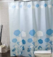 Шторка у ванную комнату Miranda "Herbarium L-4130" голубая