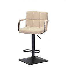 Барне крісло Arno Arm BAR 4-BK-Base бежевий оксамит на чорній ніжці з підлокітниками