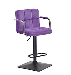 Барне крісло Arno Arm BAR 4-BK-Base пурпуровий оксамит на чорній ніжці з підлокітниками