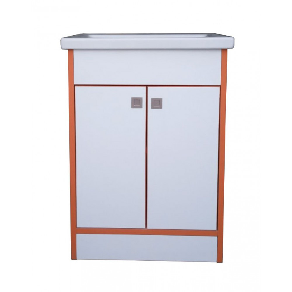 Тумба Mikola-M пластик 3.0 Orange з умивальником Como 80 см
