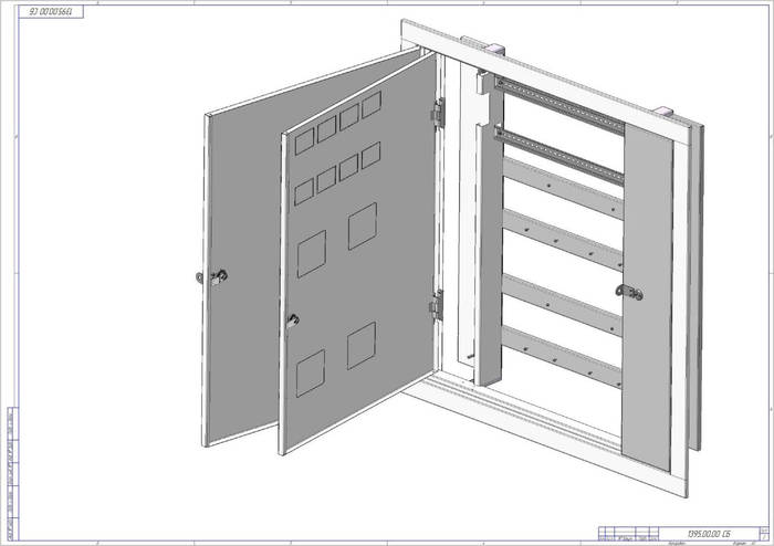 Щит этажный ЩЭ-4ст 01Д 950х980х140 встраиваемый каркасный с фальшдверью ...