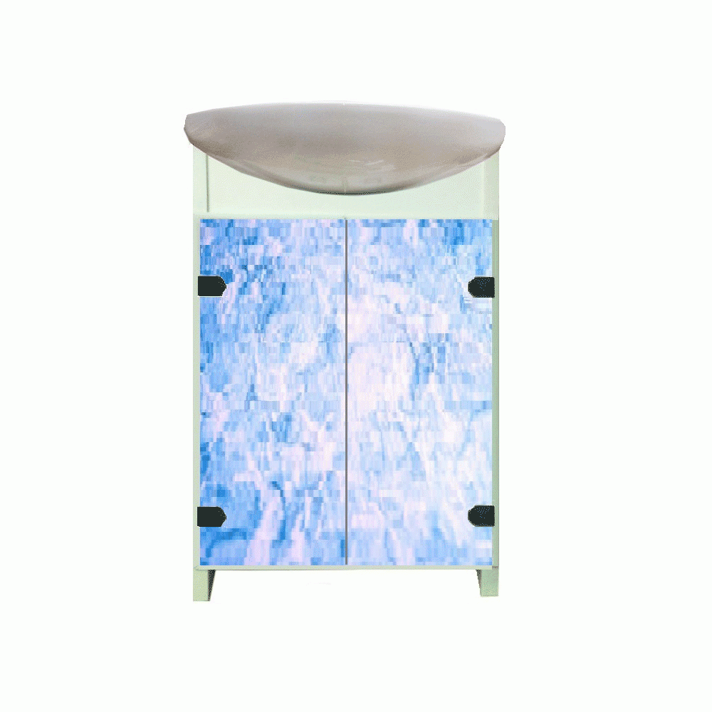 Тумба Mikola-M Eco Green light Голубой мрамор з умивальником CERSANIT Cersania 50 см