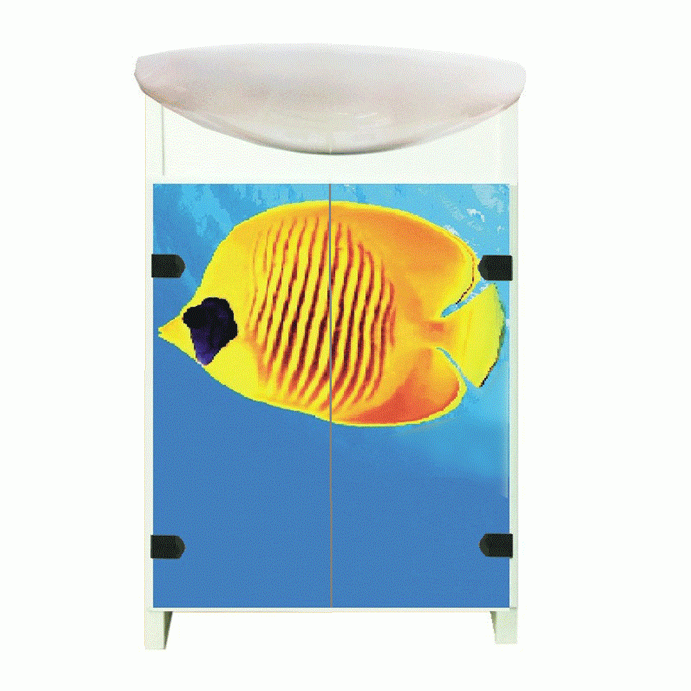 Тумба Mikola-M Eco Green light Marine з умивальником CERSANIT Cersania 50 см