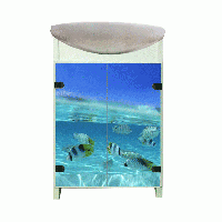 Тумба Mikola-M Eco Green light Світ моря з умивальником CERSANIT Cersania 50 см