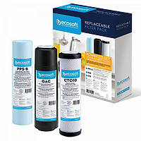 Комплект картриджів Ecosoft 1-2-3 покращений (2 вугільних картриджа+поліпропілен)
